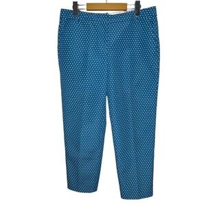 J. Crew Cafe Capri Polka Dot Pants Colorful Bright Blue Preppy Spring Summer